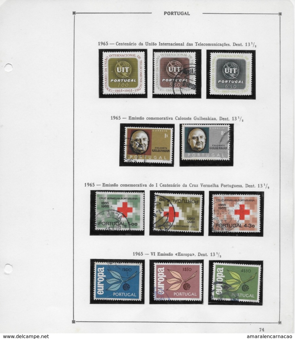 TIMBRES - STAMPS-  SELLOS - FRANCOBOLLI - PORTUGAL - 1965 - 4 SÉRIES DE TIMBRES OBLITÉRÉS - Oblitérés