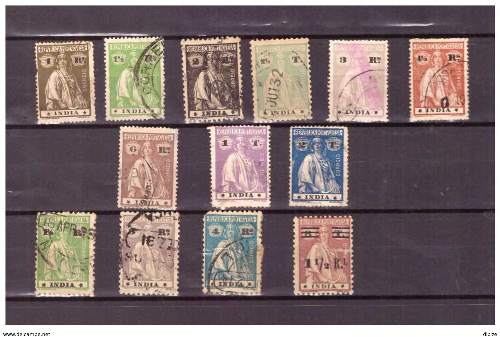 Portugal. Colônias. Índia Portuguesa. 12 Selos. Ceres. Perfurado. Estado Médio. - Oddities On Stamps