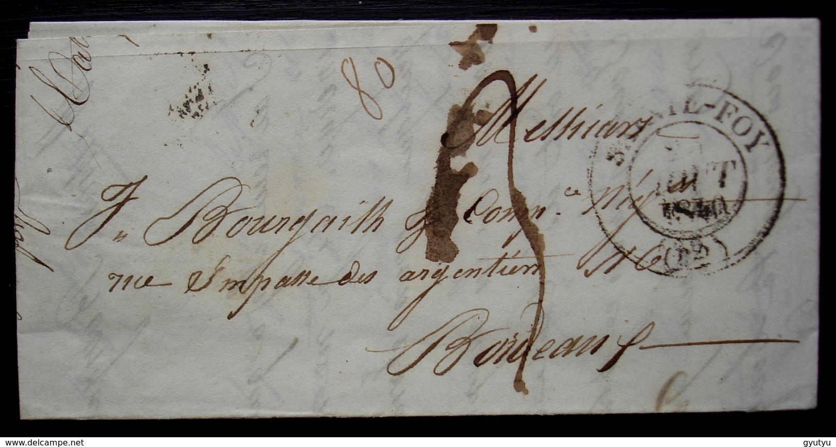 Sainte Foy 1840, Lettre Pour Bordeaux - 1801-1848: Precursori XIX