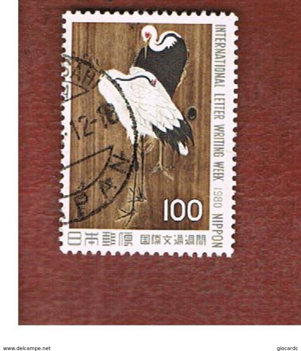 GIAPPONE  (JAPAN) - SG 1608  -   1980 BIRDS: MANCHURIAN CRANES     - USED° - Usati