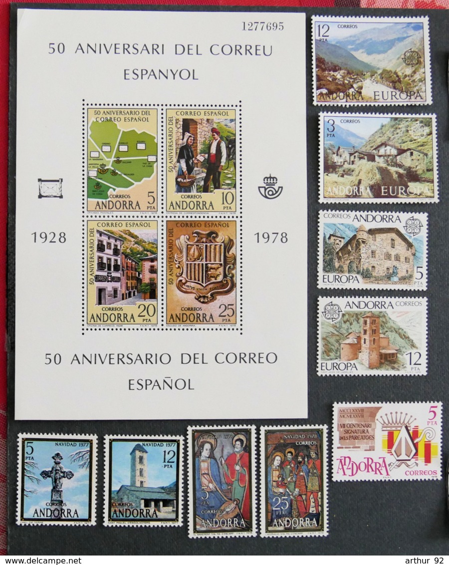 ANDORRE ESPAGNOL - 1977 / 1978 - YT 100 à 112 ** - ANNEES COMPLETES - Neufs