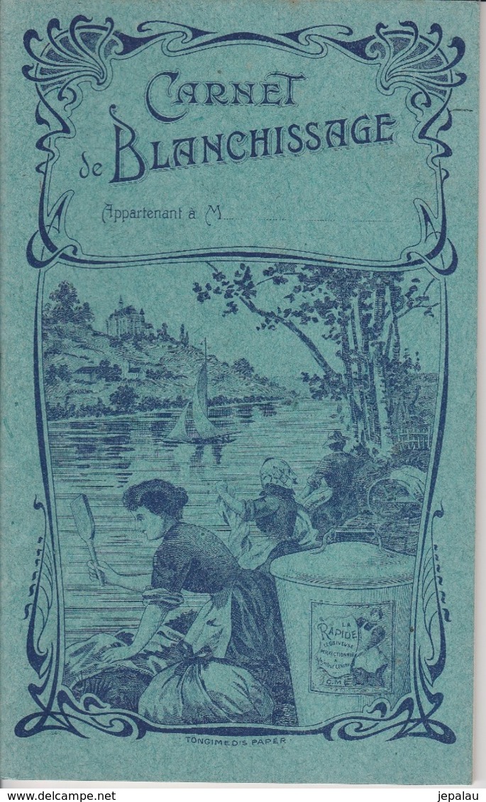 Carnet De Blanchissage / Lavandière - Pub " La Rapide " Lessiveuse - Publicités