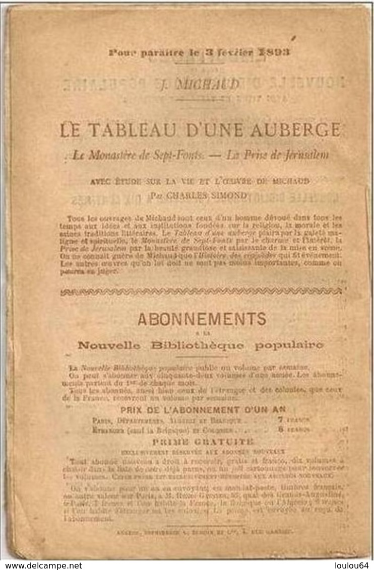 Nouvelle Bibliothèque Populaire - LETTRES A UNE AMIE - Par  W. De HUMBOLDT- N° 335 Du  27-1-1893 - - Revues Anciennes - Avant 1900