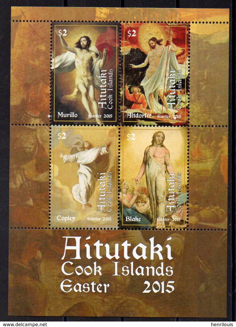 AITUTAKI Timbres Neufs ** De 2015   ( Ref 6788 ) Religion Pâques - Peintures - Aitutaki