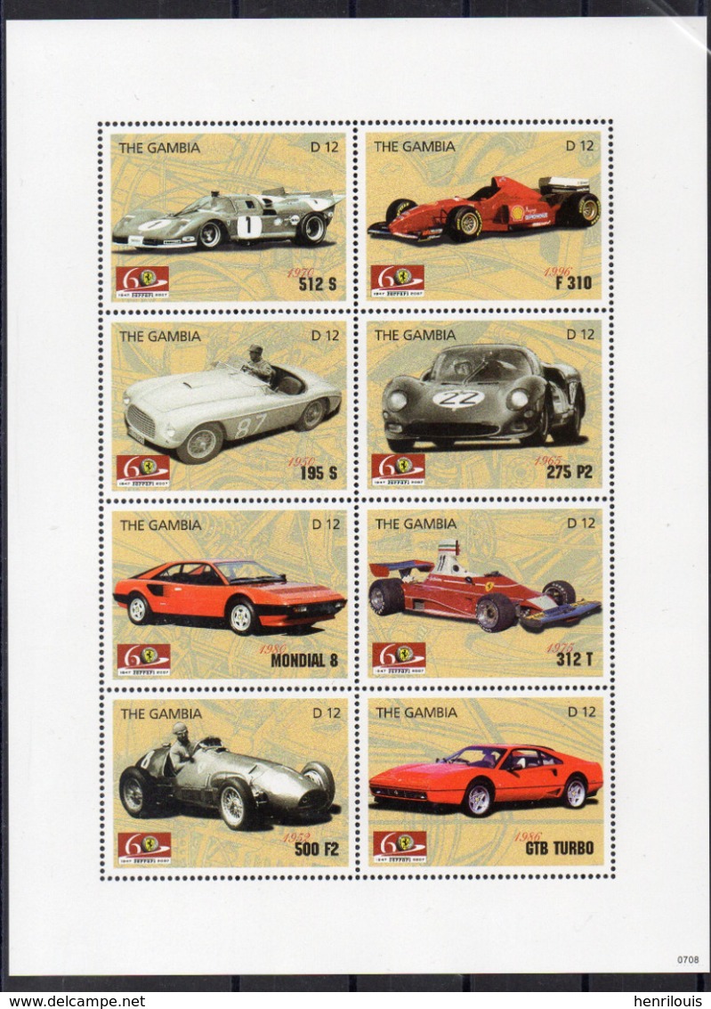 GAMBIE Timbres Neufs ** De 2007   ( Ref 6790 )  Sport Automobile - Ferrari - Gambie (1965-...)