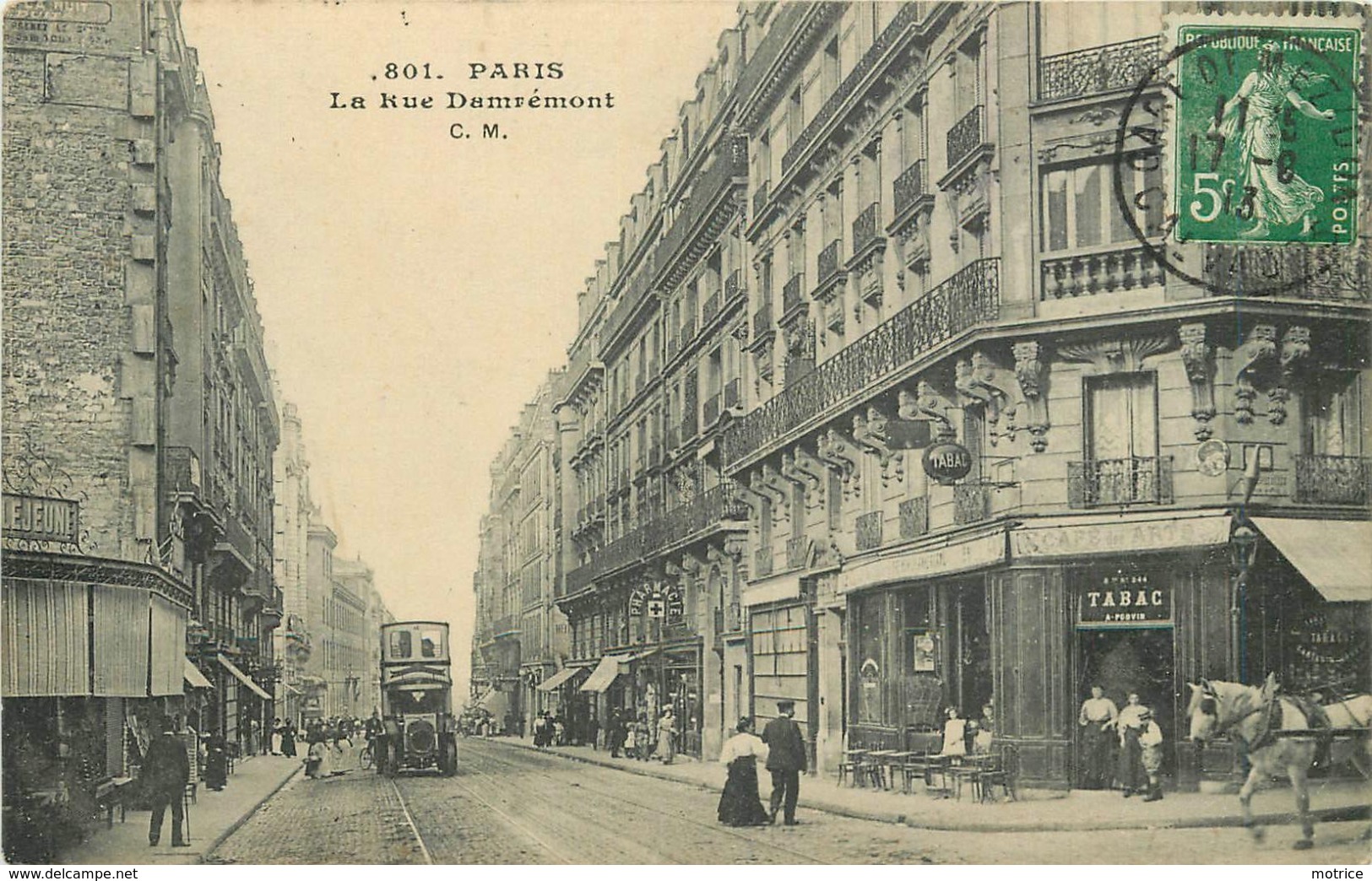 PARIS - La Rue Damrémont. - Arrondissement: 18