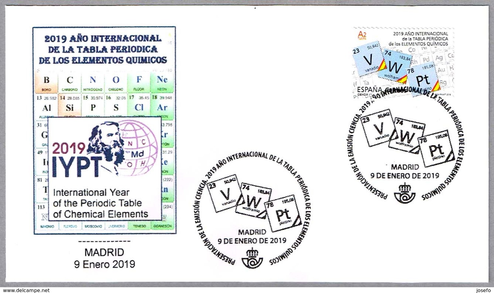 2019 AÑO INT. TABLA PERIODICA ELEMENTOS QUIMICOS - INT. YEAR PERIODIC TABLE OF CHEMICAL ELEMENTS. Madrid 2019 - Química