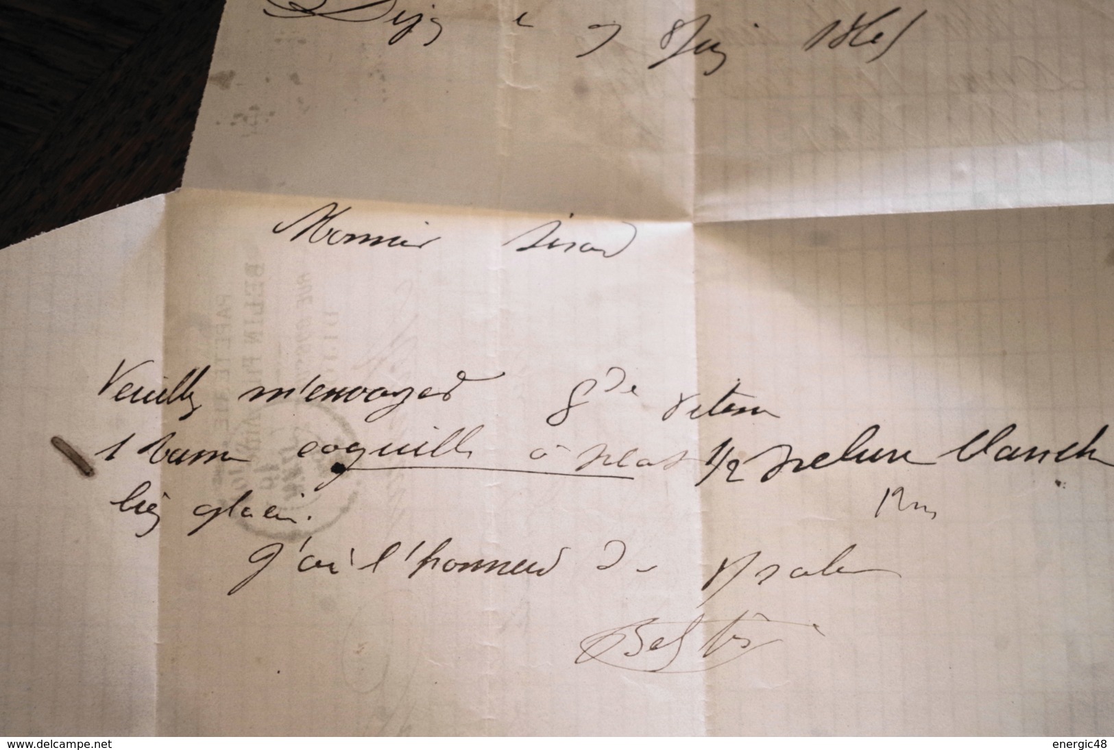 02/10/19-LAC De  Dijon Bureau De Passe 4201 SUR N°22, Etiquette Pub Au Verso - 1849-1876: Période Classique