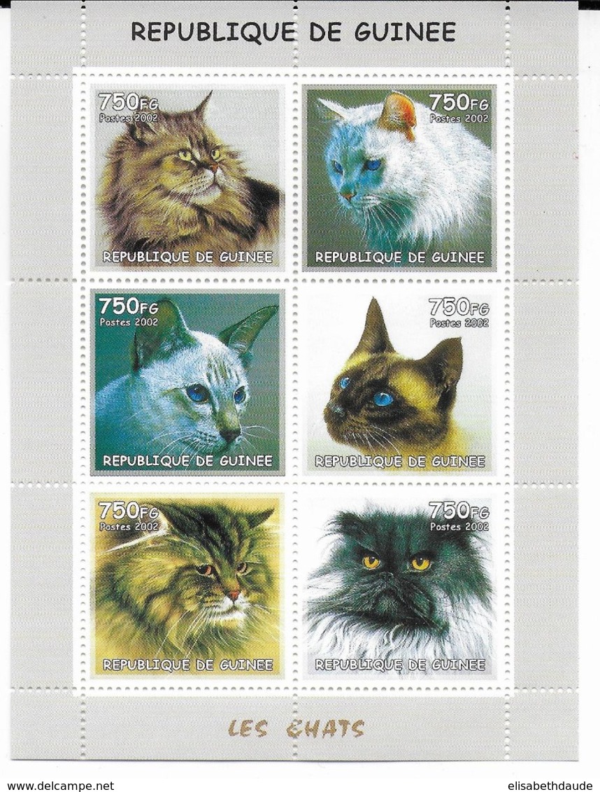 GUINEE - 2002 - SERIE COMPLETE ** MNH - FELINS / CHATS - Guinée (1958-...)