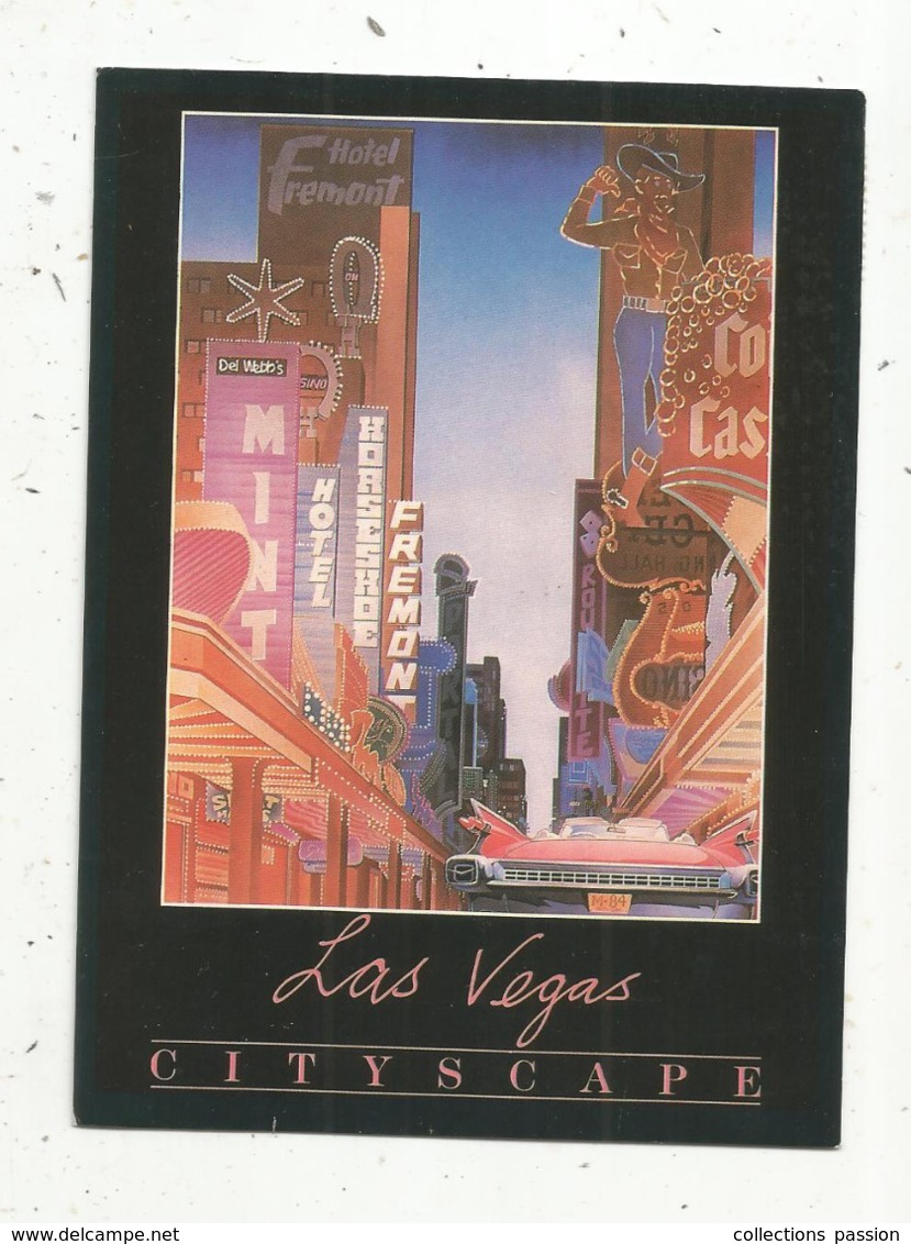 Cp , ETATS UNIS , NEVADA ,  LAS VEGAS ,cityscape , Illustrateur Jon Mac,  Voyagée 1986 - Las Vegas