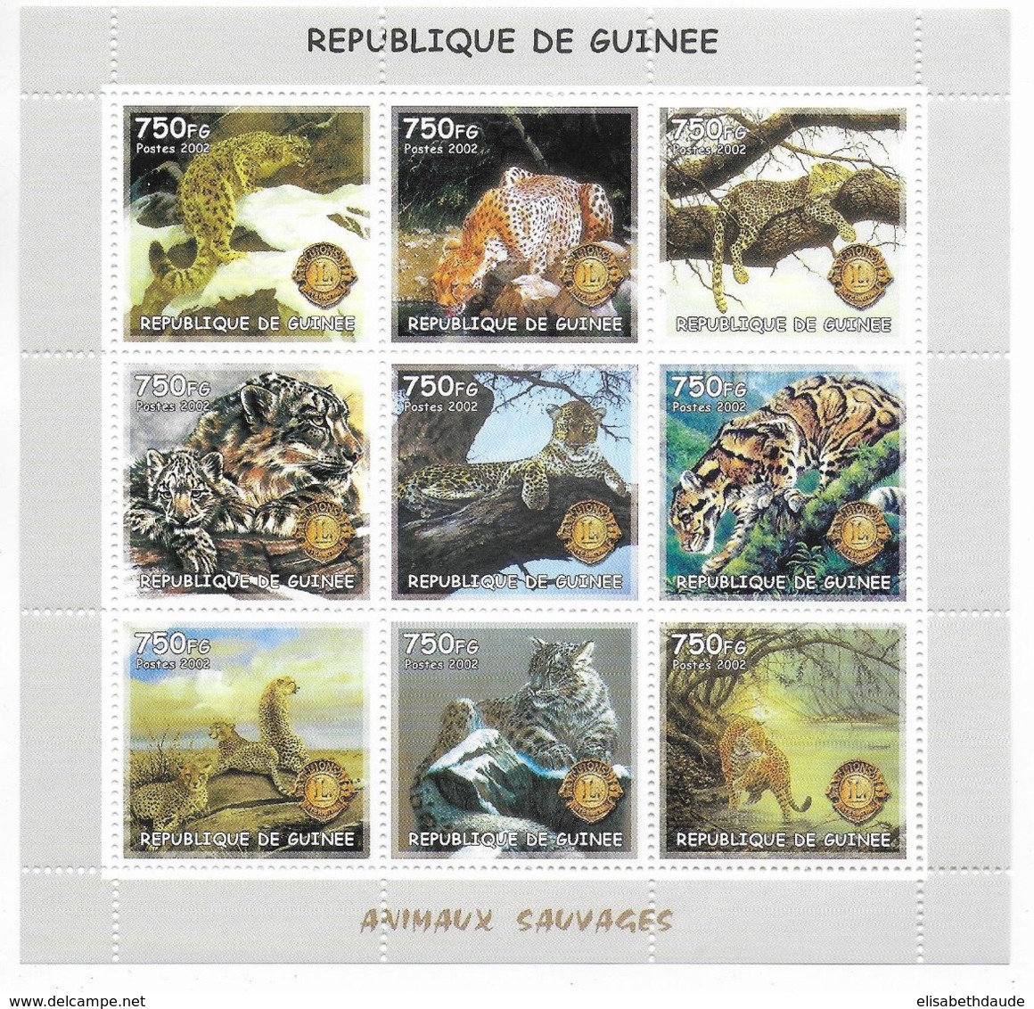 GUINEE - 2002 - SERIE COMPLETE ** MNH - ANIMAUX SAUVAGES - Guinea (1958-...)