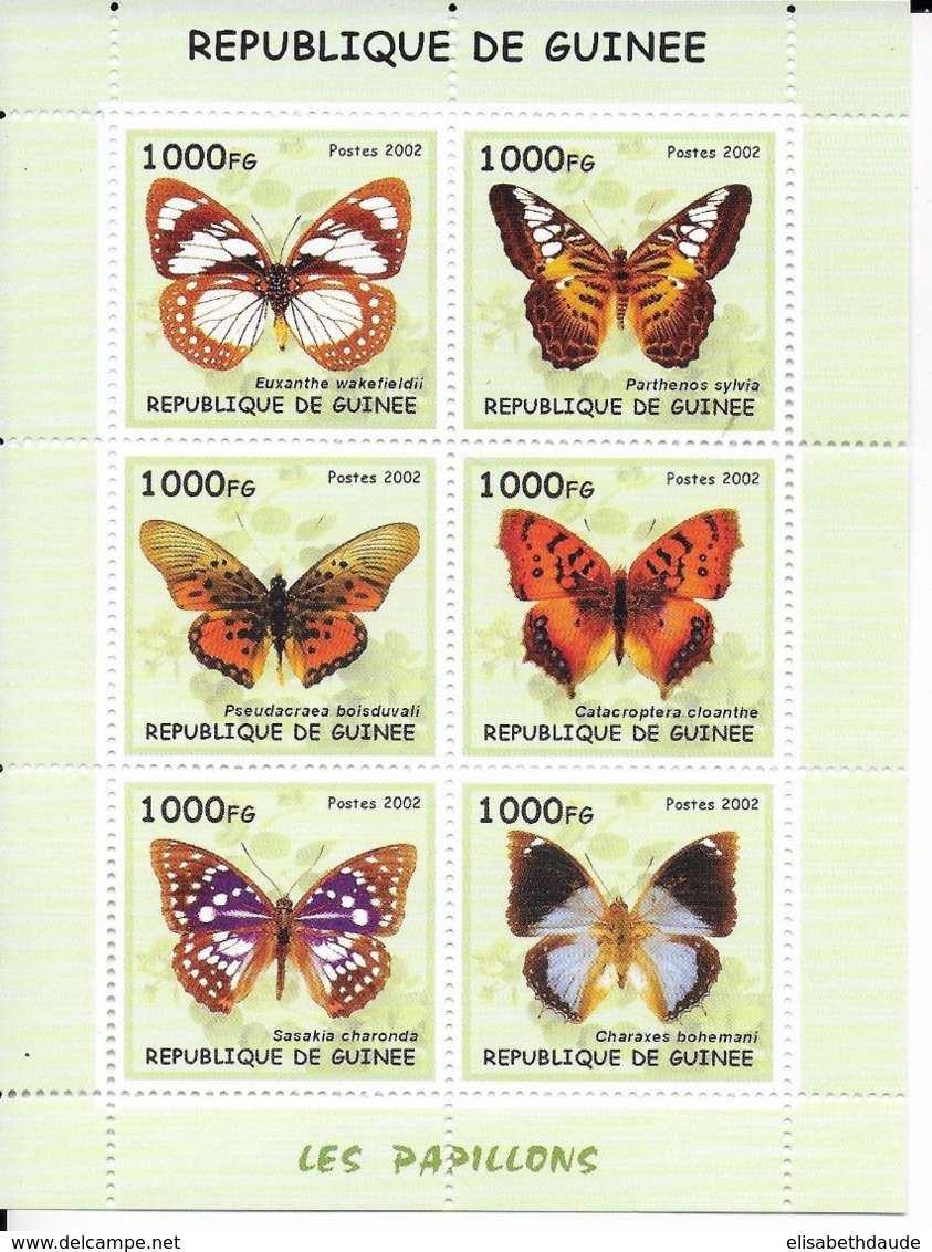 GUINEE - 2002 - SERIE COMPLETE ** MNH - PAPILLONS - Guinée (1958-...)