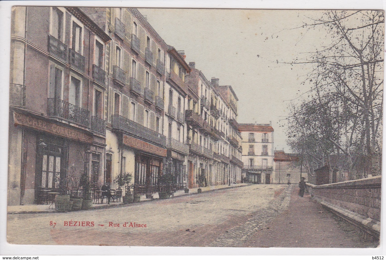 34 BEZIERS Rue D'Alsace ,façade Café Du Commerce Avec Terrasse - Beziers