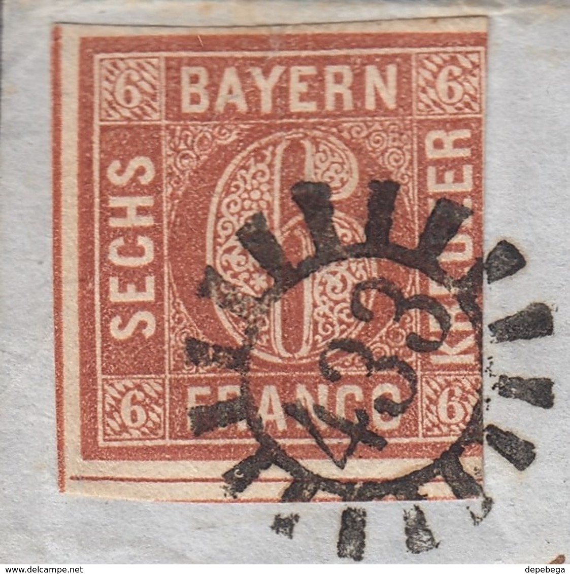 Germany - Bavaria / BAYERN Briefstück! (Mi. 4 II) Mit Geschlossener Mühlradstempel 433, Röthenbach RHNH. 1860's. - Other & Unclassified