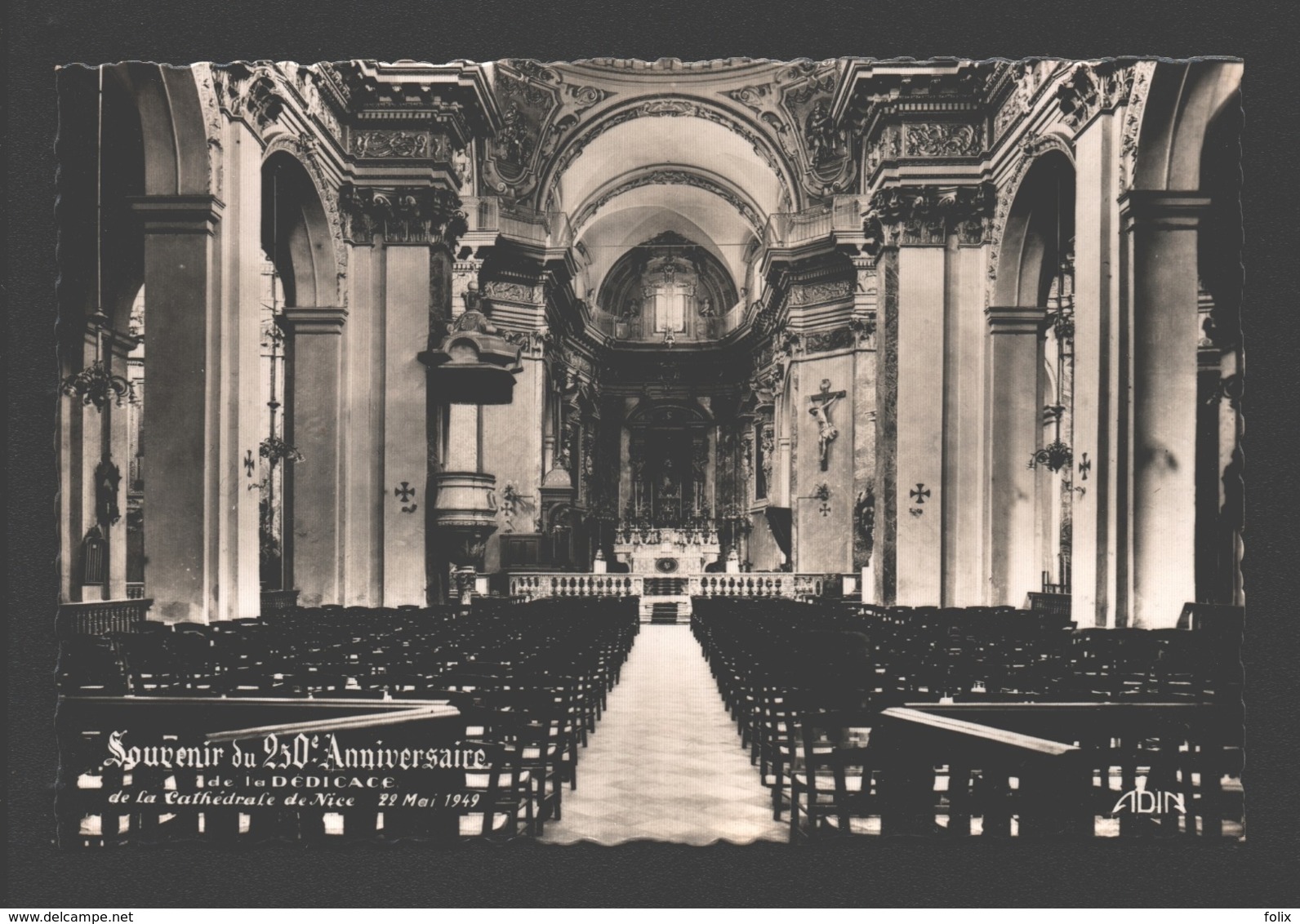 Nice - Souvenir De La 250e Anniversaire De La Dédicace De La Cathédrale De Nice 22 Mai 1949 - Carte Photo Dos Blanc - Monuments, édifices