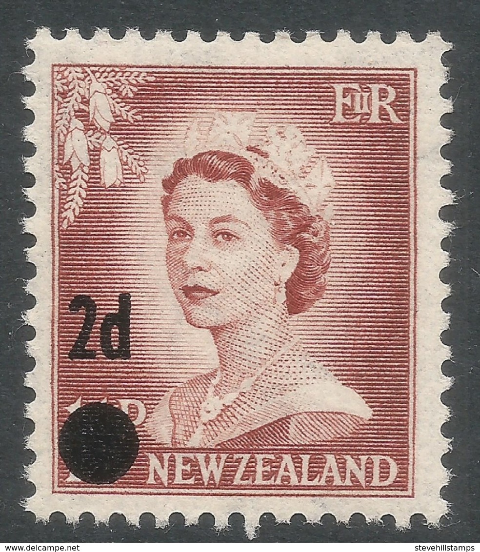 New Zealand. 1958 QEII Surcharge. 2d On 1½d MH.SG 763a - Ongebruikt