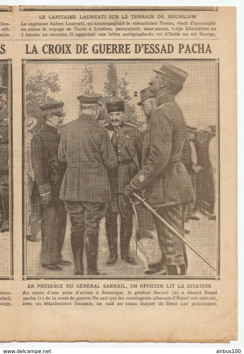 JOURNAL L'EXCELSIOR 27 SEPTEMBRE 1917 NUNGESSER AS Des AS - RAID TURIN LONDRES - ESSAD PACHA - INVALIDES - Dr CHASSAING - Autres & Non Classés