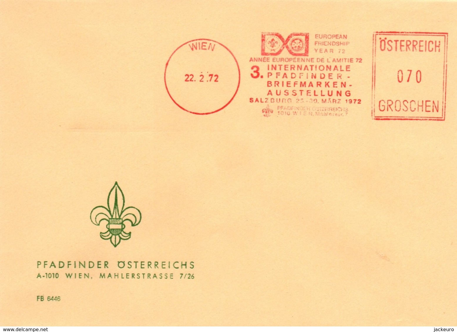 X86  Autriche - 3. Internationale Pfadfinder Briefmarkenausstellung - Salzburg -  22/3/1972   TTB   (scout) - Europäischer Gedanke