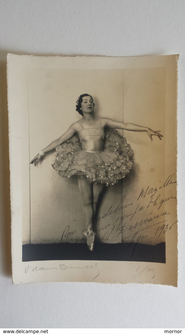 PHOTOGRAPHIE DANSEUSE OPERA  Dédicace Autographe Lyon 1936 - Dédicacées