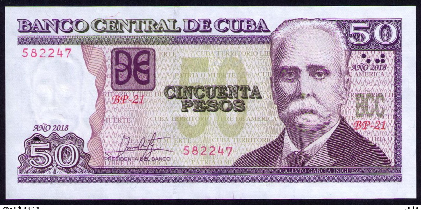 CUBA 50 PESOS 2018 SC-UNC PAREJA CORRELATIVA PICK 123L ULTIMA SERIE EMITIDA. - Cuba