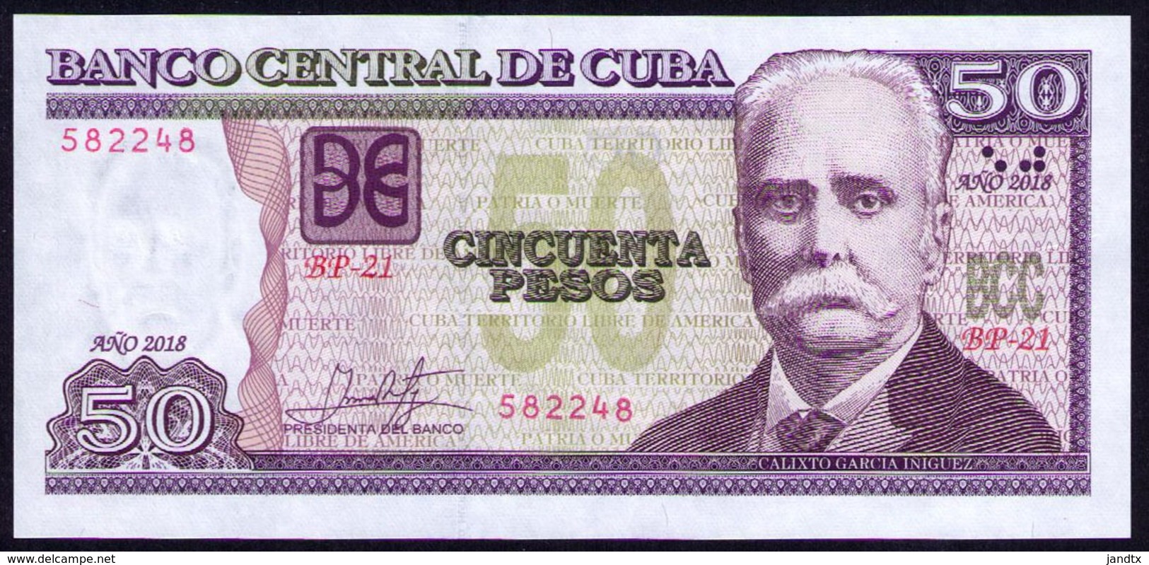 CUBA 50 PESOS 2018 SC-UNC PAREJA CORRELATIVA PICK 123L ULTIMA SERIE EMITIDA. - Cuba