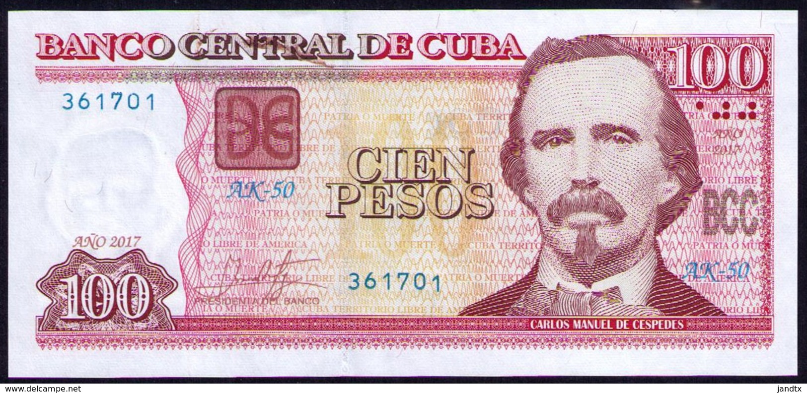 CUBA 100 PESOS 2017 SC-UNC PICK 128I ULTIMA SERIE EMITIDA. - Cuba