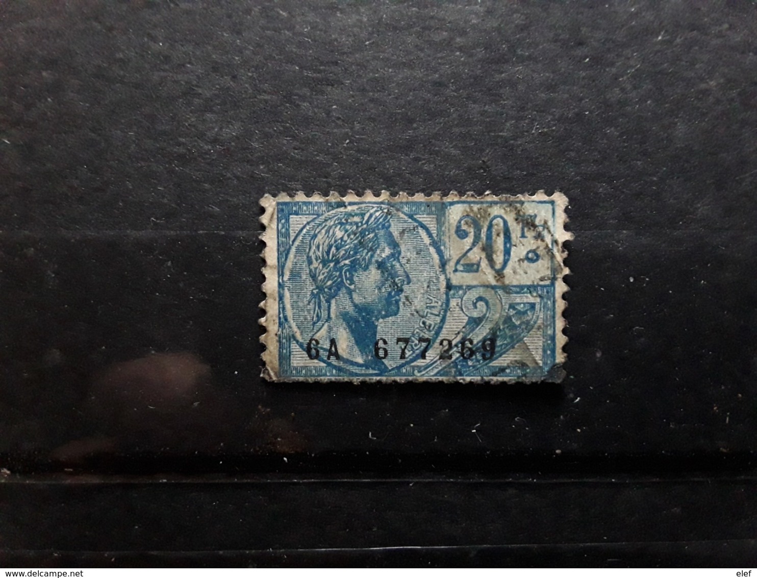 BELGIQUE,  Timbres Fiscaux, FISCAL ALBERT 20 F Bleu / Bleu Gris Obl Btb - Stamps