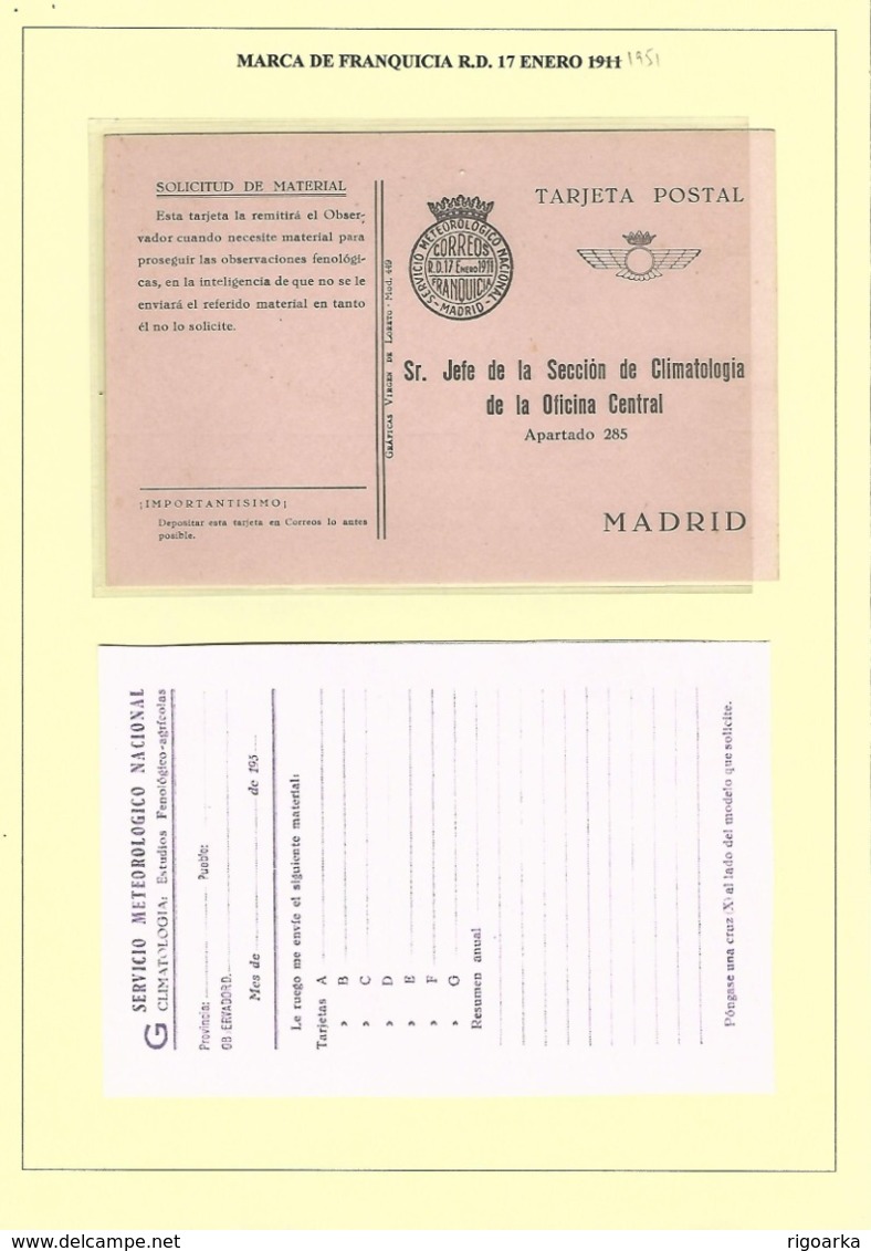 ENTEROS EN FRANQUICIA DEL SERVICIO METEREOLÓGICO NACINAL 2 TIPOS DE MARCAS. SERVICIO DE CLIMATOLOGÍA. 11 UDS DIFERENTES