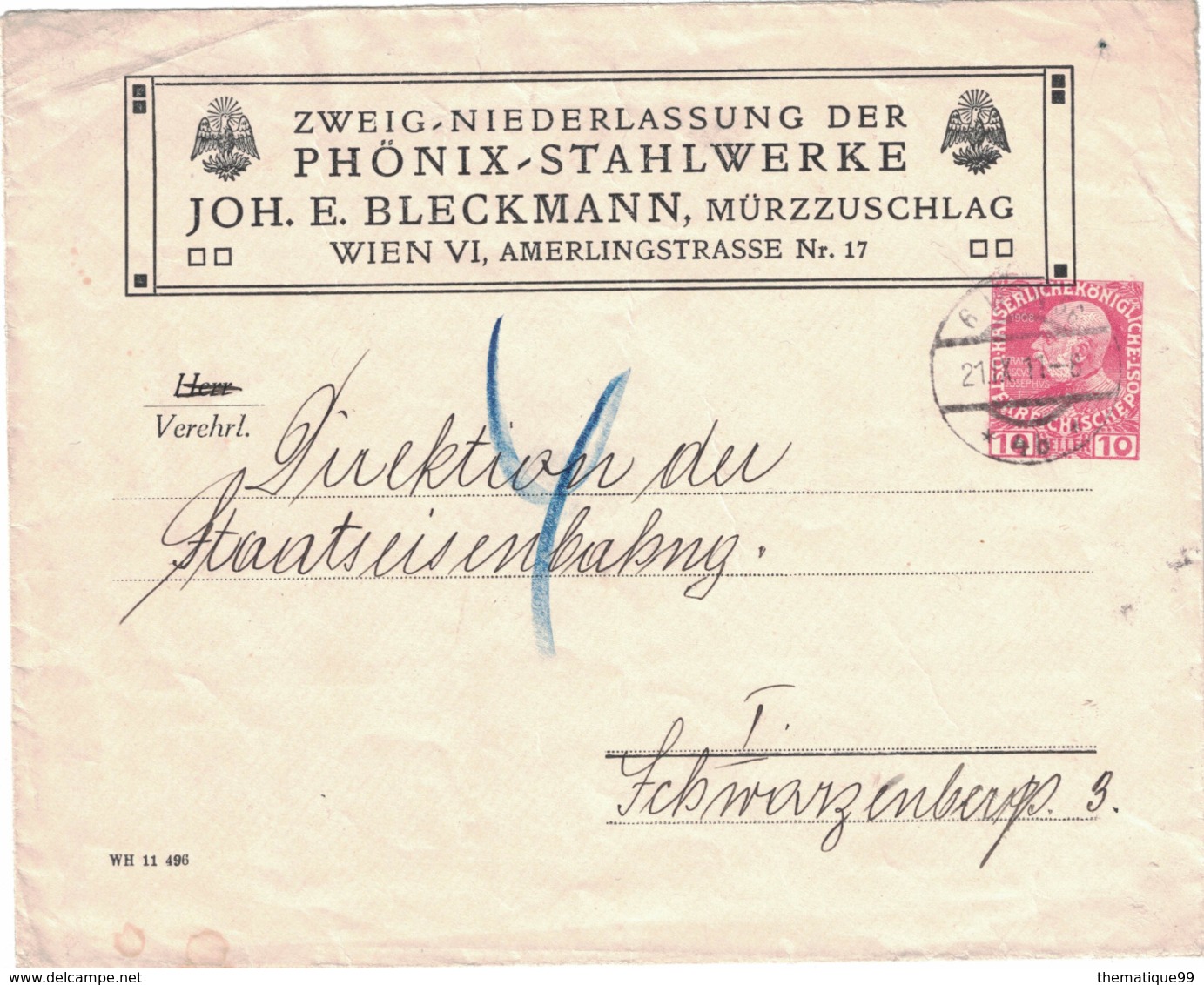 Entier Postal Timbré Sur Commande D'Autriche Illustré Du Phénix (1911) - Autres & Non Classés