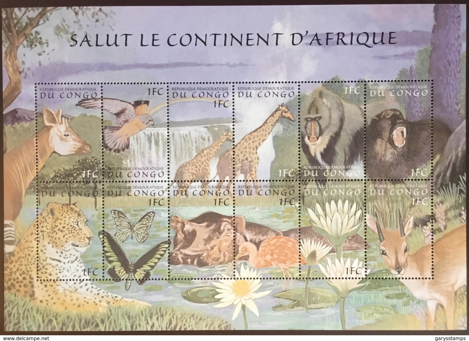 Congo 2000 African Animals Butterflies Birds Sheetlet MNH - Sonstige & Ohne Zuordnung