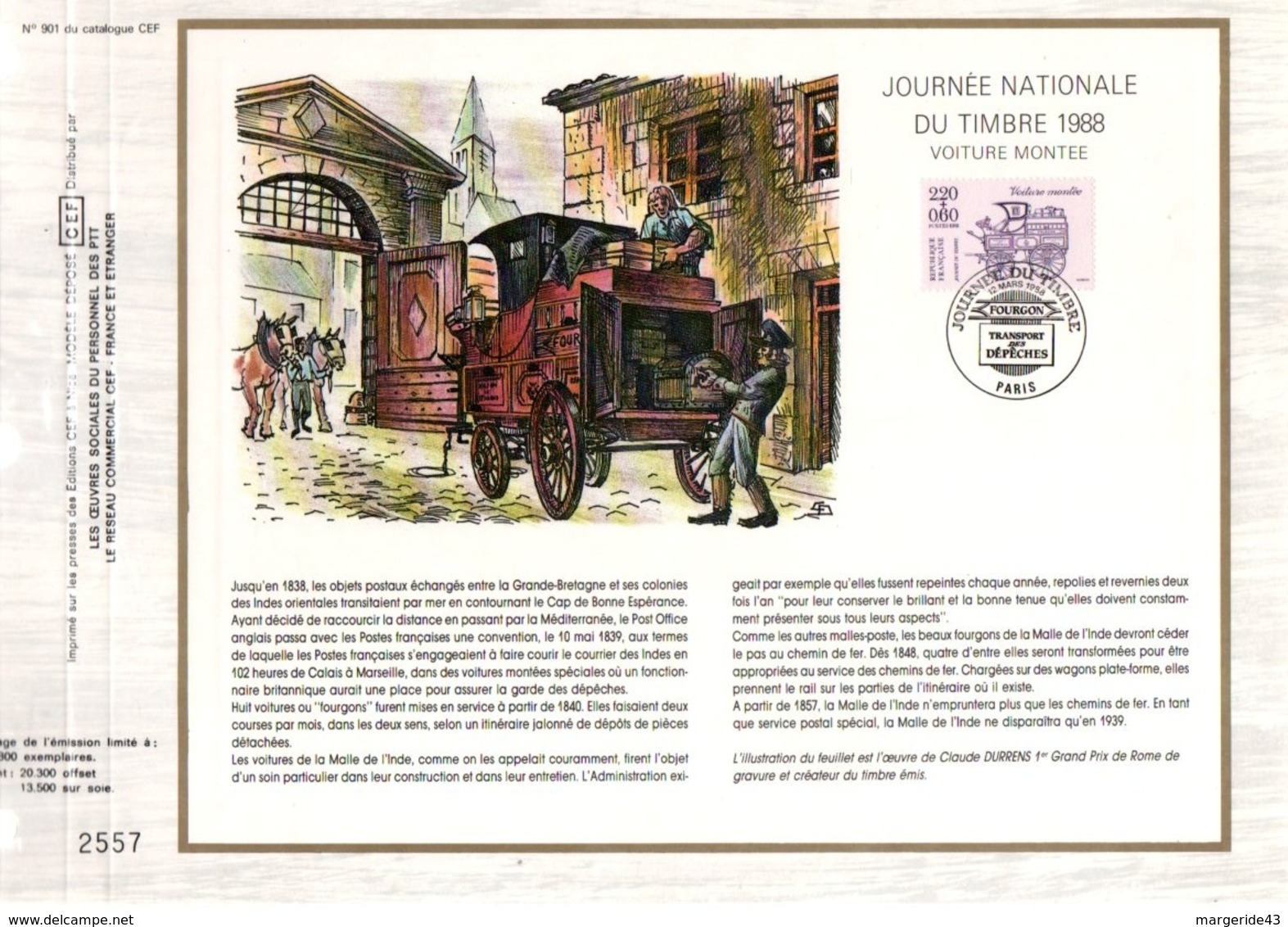 DOCUMENT FDC 1988 JOURNEE DU TIMBRE - 1980-1989