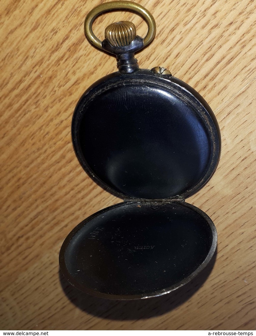 Années 1900-montre à Gousset Acier Qui Fonctionne-diamètre De 4,5cm-très Bel état - Watches: Bracket