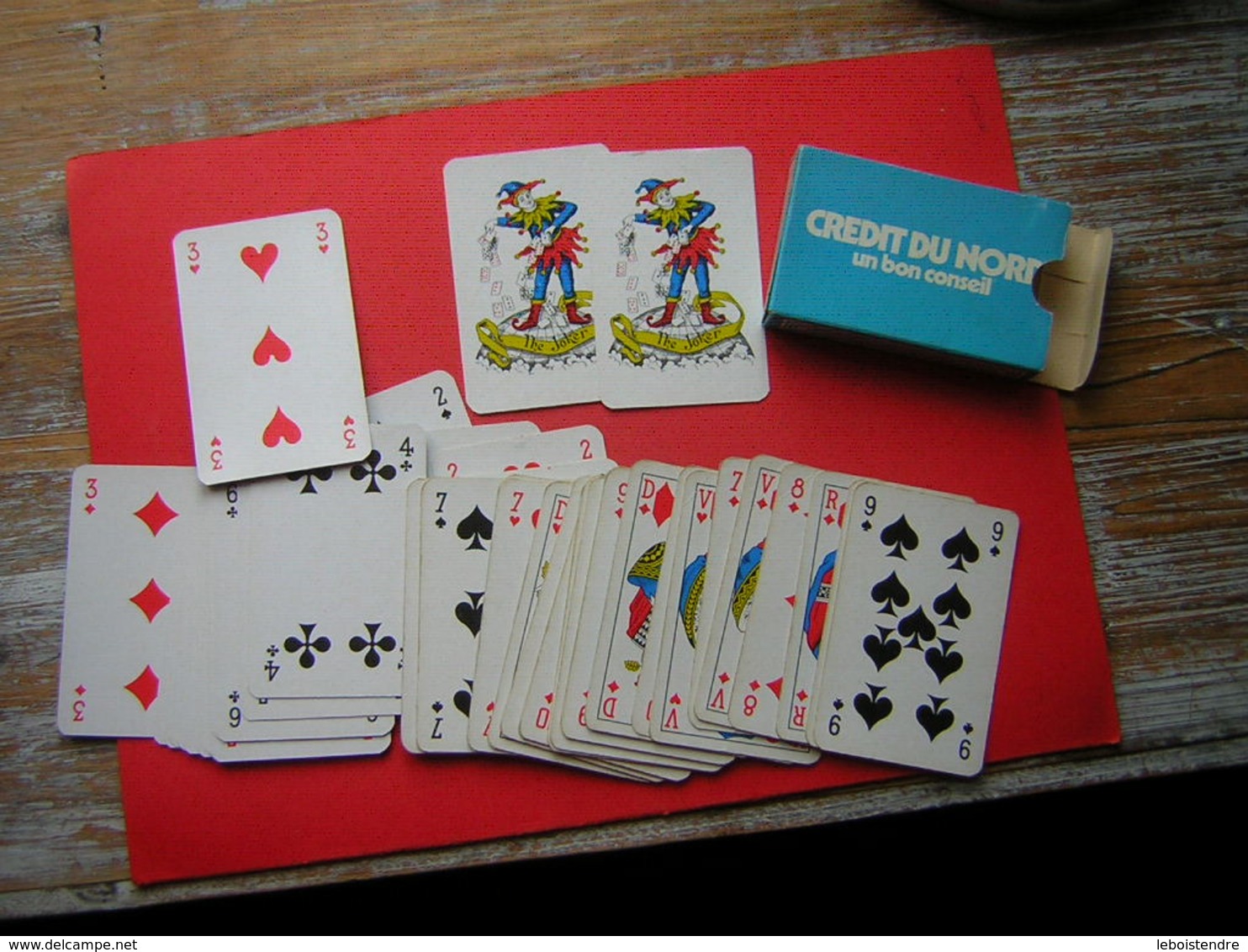 JEU DE 52  CARTES + 2 JOKER  PUB CREDIT DU NORD  SON CARTONNAGE - Autres & Non Classés