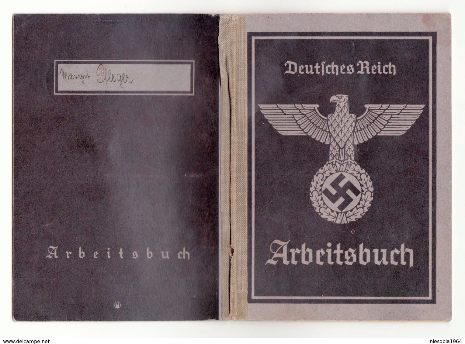 WW2 Socialist Germany Deutsches Reich Arbeitsbuch  Troppau / Opava  Reichsgau Sudetenland - Margit Pflieger 1942 - Documenten