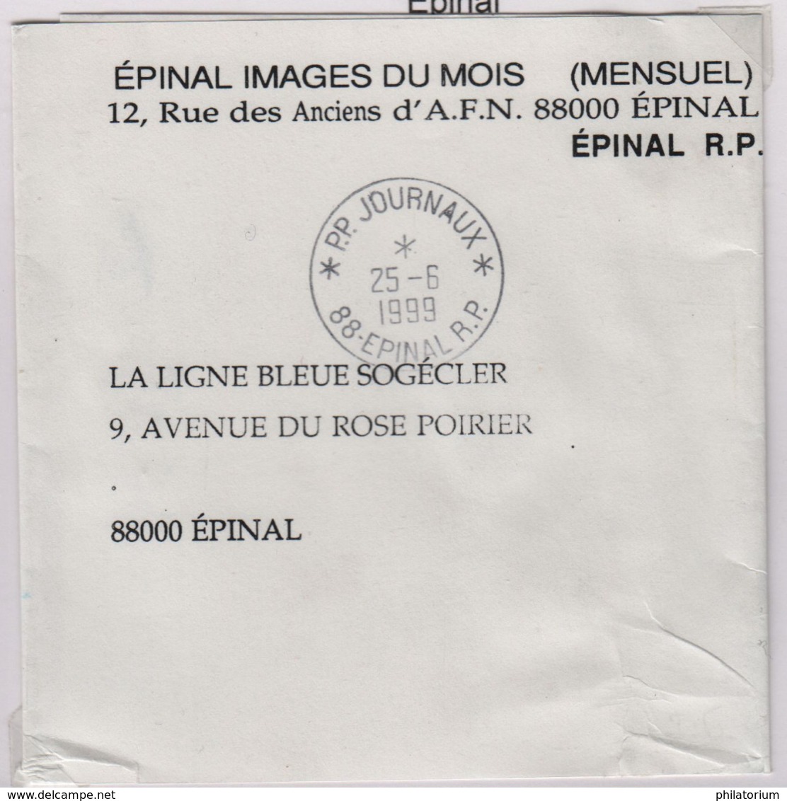 EPINAL (Vosges)  R.P. PP.JOURNAUX  25 6 1999 - Cachets Manuels