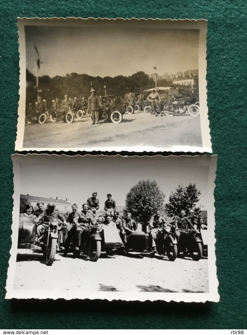 2 Photos à Priori Armée D’armistice Motocycliste Et Side Car  8,5 X 6 Cm - 1939-45