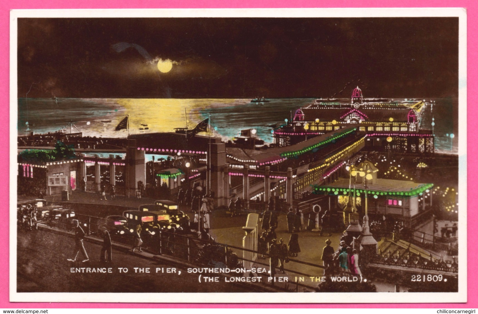 Entrance To The Pier - Southend On Sea - The Longest Pier In The World - Animée - Voitures - Edit. VALENTINE Sons - Southend, Westcliff & Leigh