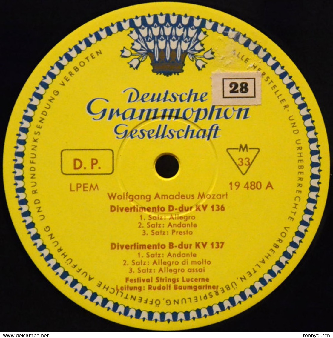 * LP *  MOZART-SERENADE: FESTIVAL STRINGS LUCERNE / BAUMGARTNER (Germany 1966 EX/EX-) - Klassiekers