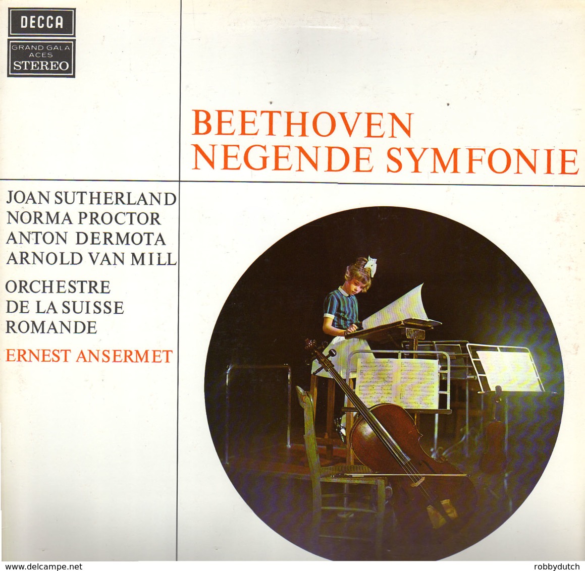 * LP *  BEETHOVEN: SYMPHONY Nr. 9 - ORCHESTRE DE LA SUISSE ROMANDE / ANSERMET / JOAN SUTHERLAND - Klassiekers