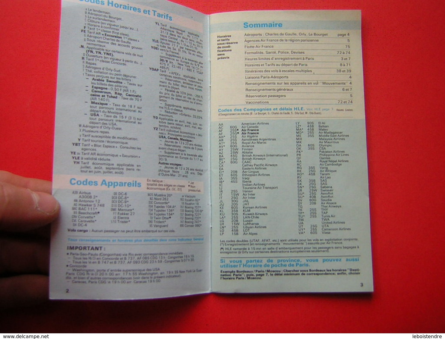 LIVRET AIR FRANCE HORAIRE DE POCHE AU DEPART DE PARIS N° 88 1er JUILLET 1976 31 OCTOBRE 1976  PARIS WASHINGTON CONCORDE - Timetables