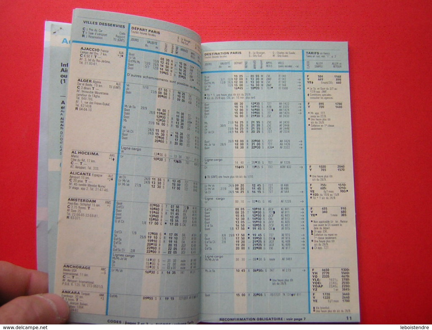 LIVRET AIR FRANCE HORAIRE DE POCHE AU DEPART DE PARIS N° 88 1er JUILLET 1976 31 OCTOBRE 1976  PARIS WASHINGTON CONCORDE - Timetables