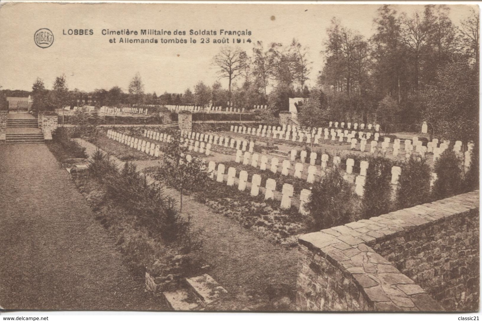 3442/ Belgique-België Lobbes Cimetière Militaire  Soldats Français & Allemands Tombés 23/8/1914 Guerre-Oorlog 14-18 - Lobbes