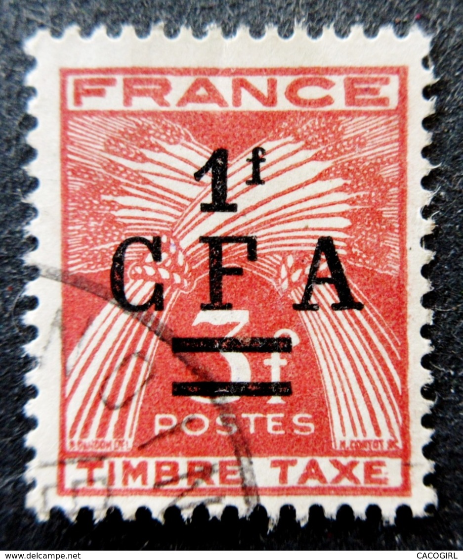 Réunion Obl. Taxe N° 38 /  39 - Gerbes De Blé - Timbre De France Surchargé CFA - Timbres-taxe