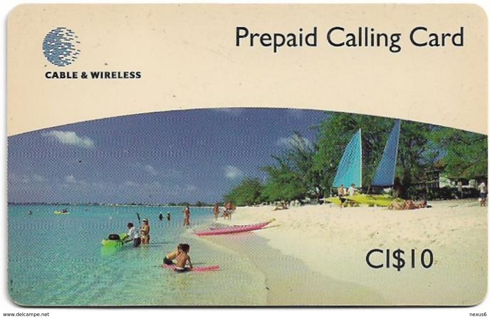 Cayman Isl. (C&W) - Seven Mile Beach, Prepaid 10CI$, Exp. 12.1999, Used - Cayman Islands