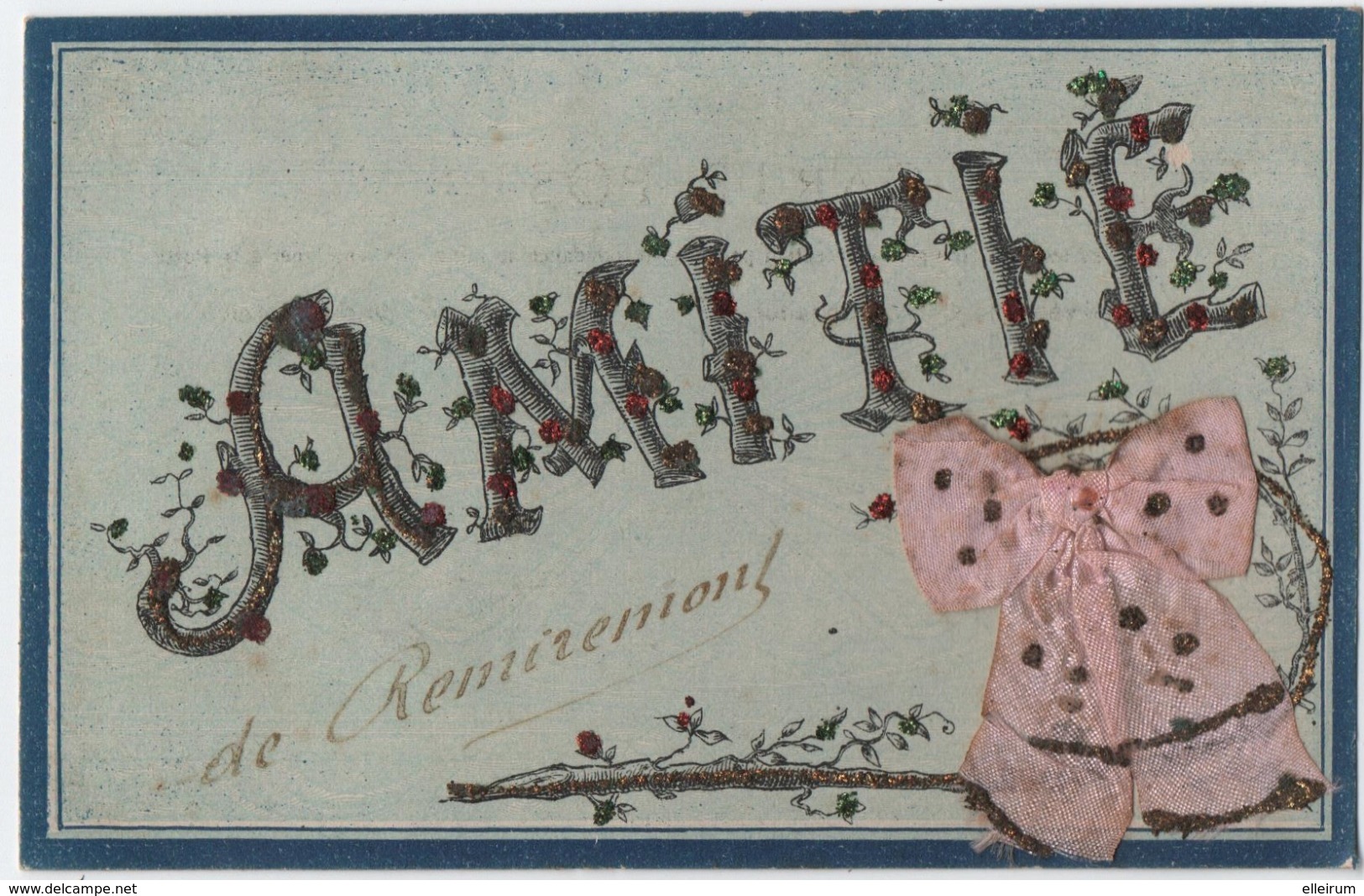 REMIREMONT (88) AMITIE De REMIREMONT. CARTE Avec PETITES PERLES BRILLANTES. - Remiremont