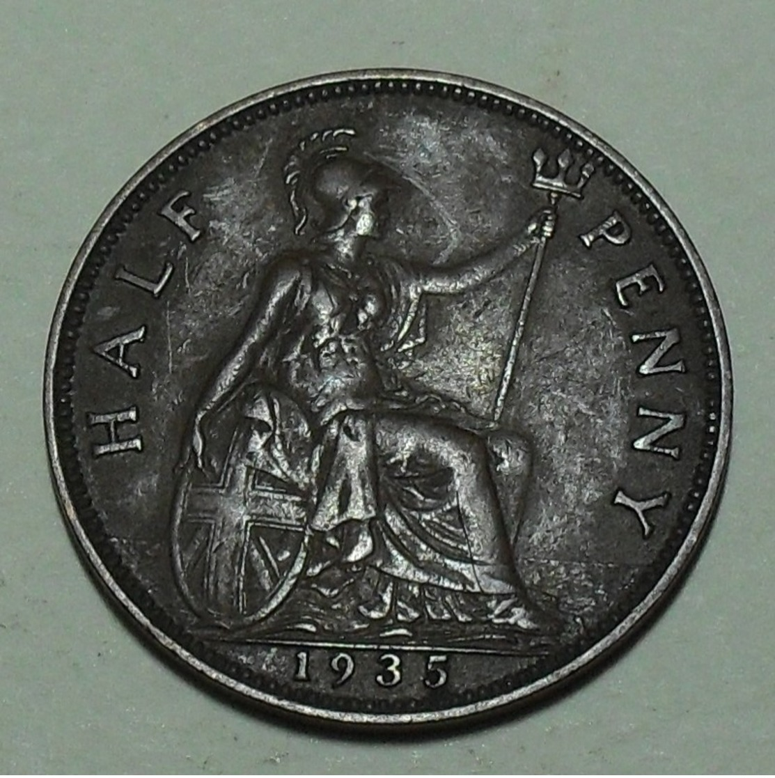 1935 - Grande Bretagne - Great Britain - HALF PENNY, GEORGE V, Smaller Head, KM 837 - C. 1/2 Penny