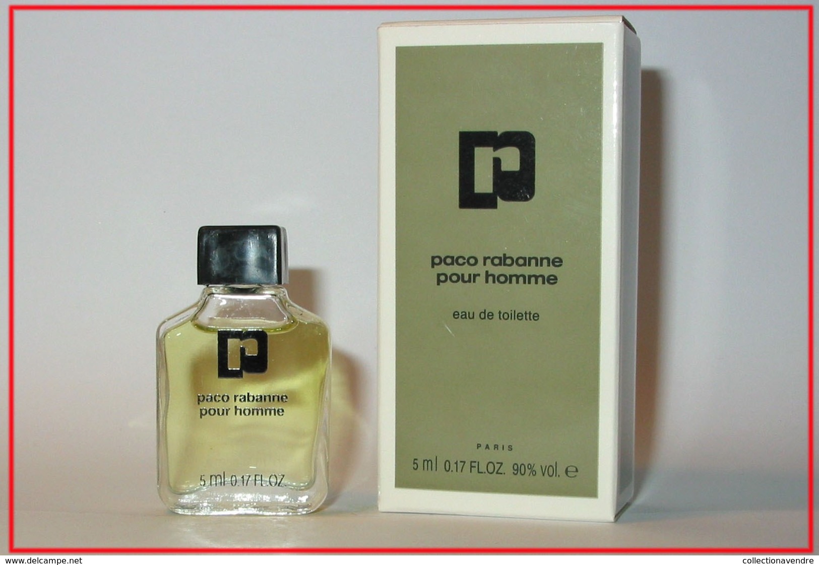 Paco RABANNE : Miniature De Collection. Pour Homme, Eau De Toilette, 5 Ml. Parfait état - Miniatures Hommes (avec Boite)