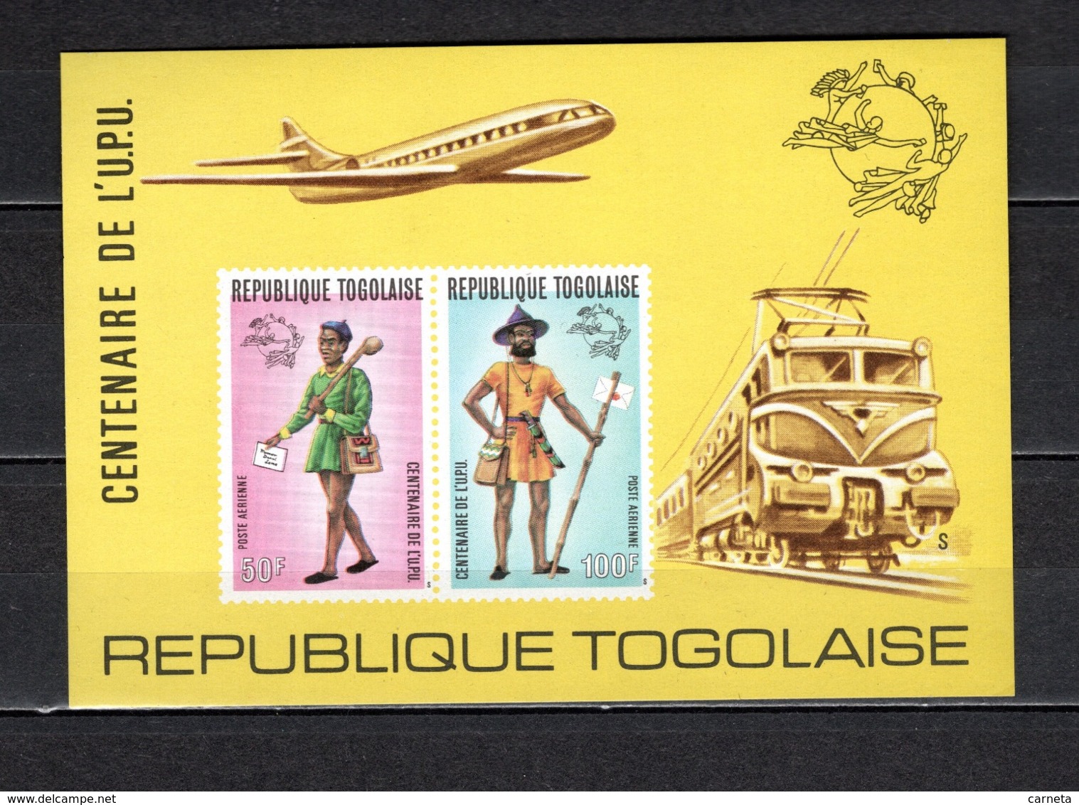 TOGO N° BLOC 77 NON DENTELE  NEUF SANS CHARNIERE COTE  ? €  UPU FACTEUR  TRAIN  VOIR DESCRIPTION - Togo (1960-...)