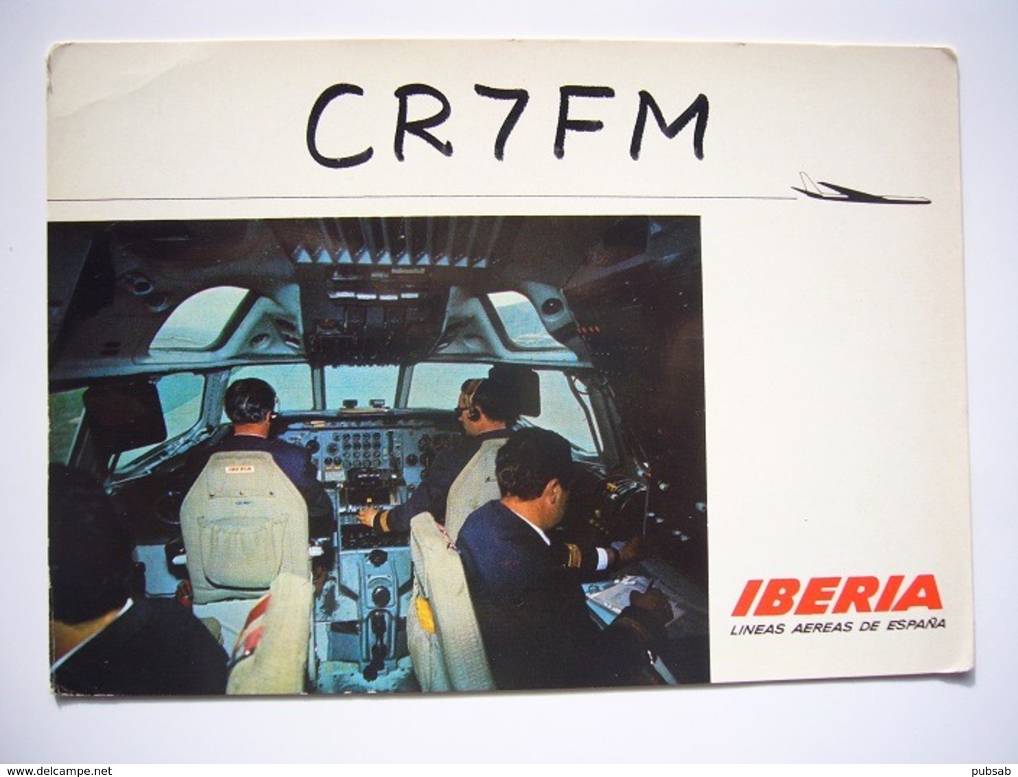 Avion / Airplane / IBERIA / Douglas DC-8 / Cockpit / Airline Issue / Carte QSL - 1946-....: Modern Era