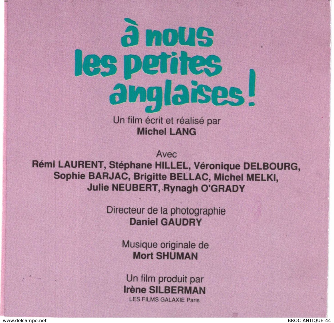 CD N°1538 - A NOUS LES PETITES ANGLAISES - MORT SHUMAN - COMPILATION - Música De Peliculas